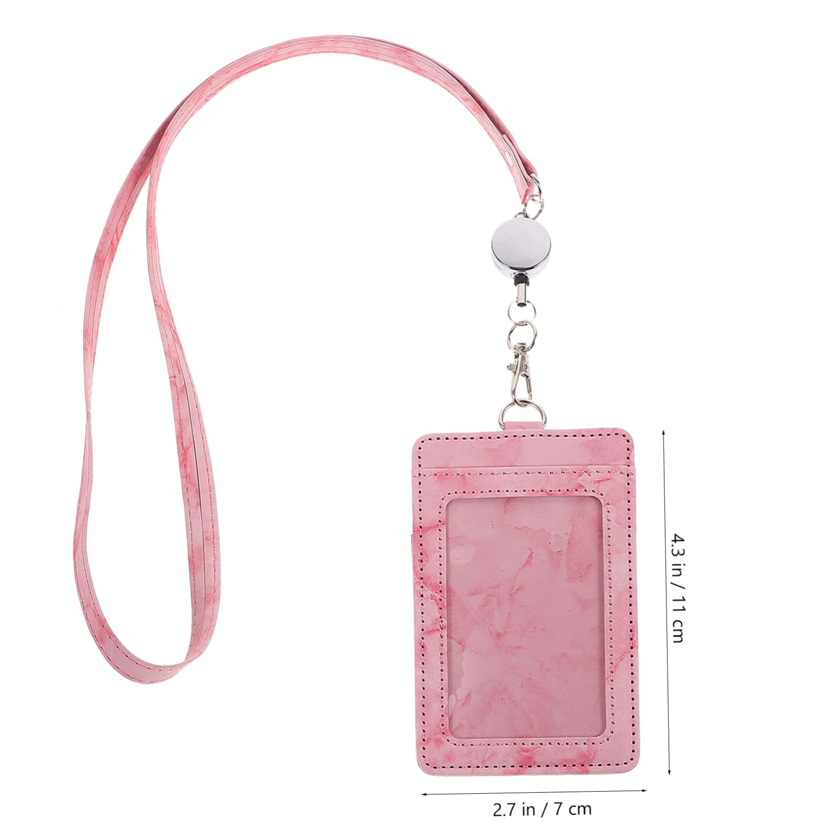 Ciieeo 4ensembles Porte-badge Rétractable Marbre Avec Lanière Support De Carte Id Transparent Pour Étudiants Et Professionnels Anti-rayures Pour Cartes De Crédit Et Identification
