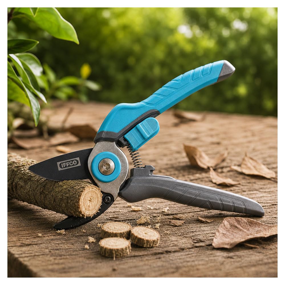 IFFCO Urban Gardens - Anvil Pruners - Heavy Duty 8-Inches branch Cutter - Anti Rust Blades, Non-Slip Grip with Secure Locking - Suitable for hard stems, deadwood, thick branches, and heavy pruning-image-31