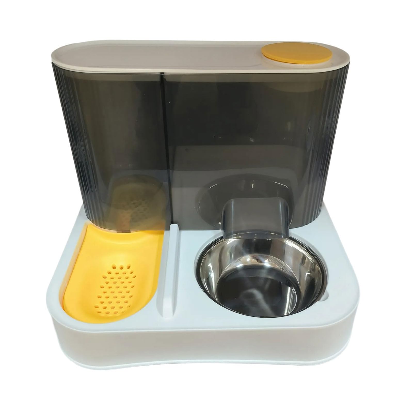 Comedero elevado para mascotas con comedero de acero inoxidable extraíble y dispensador automático de agua. Cuenco de acero inoxidable para gatos con agua y comida