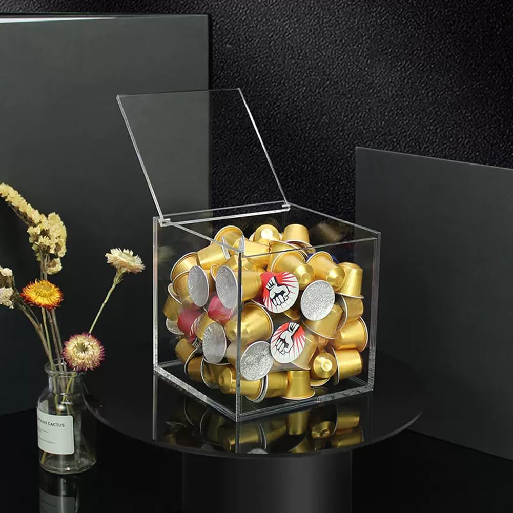 Coffee Capsules Storage Basket,Counter Coffee Caps Clear Coffee Filter Holder, Coffee Bar Accessories for Counter, Compatible with K Cup Nespresso Capsule(S)