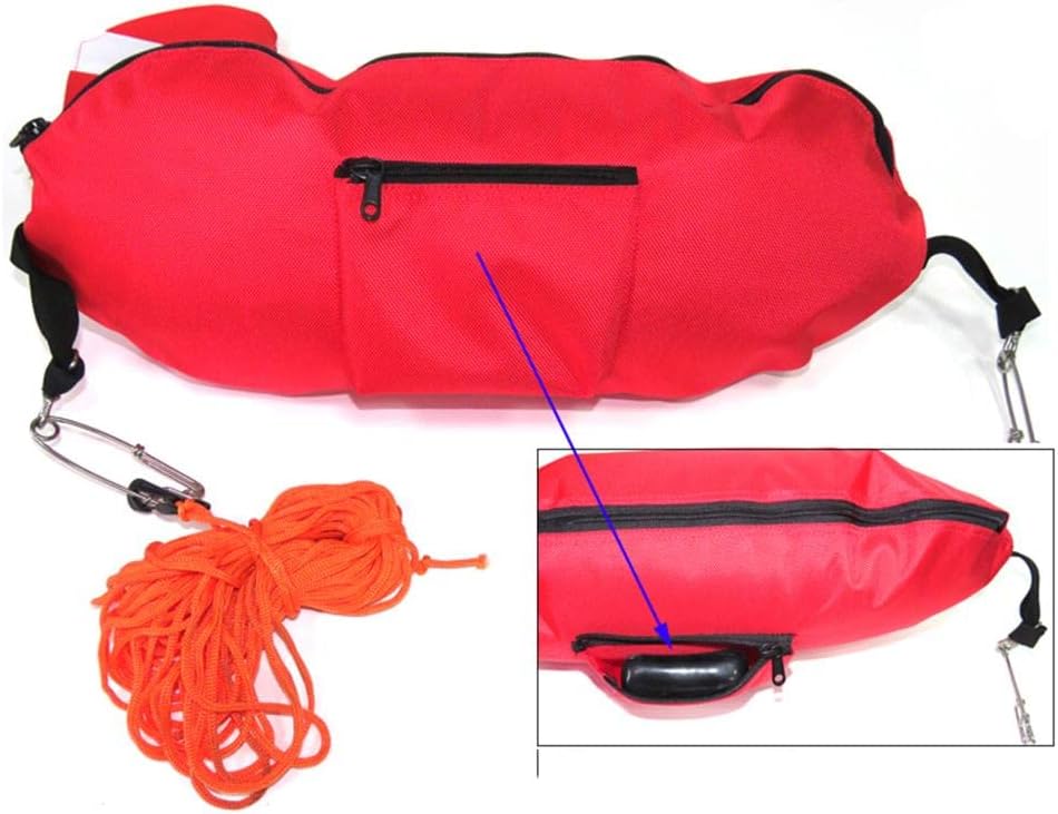 misppro Spearfishing Buoy 420D Nylon Inflatable Diving Float with Removable Dive Flag and 25m Line Ropes for Underwater Safety