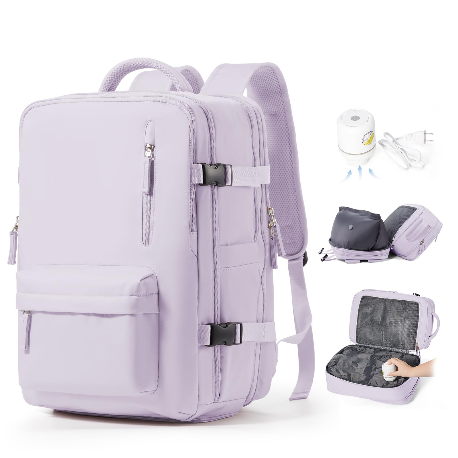 SZLX Zaino Ryanair 40x30x20 Sottovuoto Bagaglio a Mano 40x20x25 Donna Zaino da Viaggio 40x30x20 Wizzair Borse da Cabina per Easyjet 45x36x20 Uomo per Laptop 14 Pollici con Porta USB e Porta Scarpe