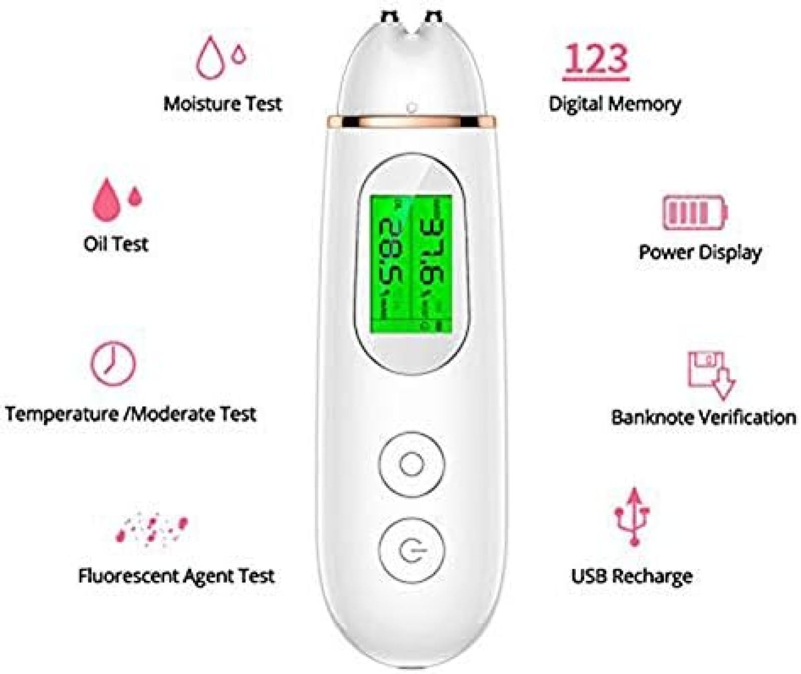 Cyfrowy Długopis Wykrywający Skórę Z Wyświetlaczem LCD Przenośny Analizator Skóry Tester Oleju Wodnego Analiza Wilgoci Maszyna, Monitor Do Pielęgnacji Skóry W Domu, Salonie Piękności,YUYANAIAI