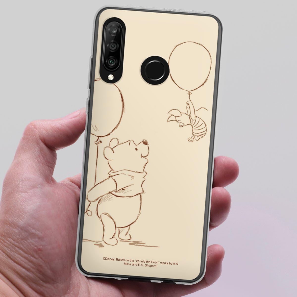 Custodia di silicone compatibile con Huawei P30 Lite Custodia trasparente Cover per smartphone trasparente Winnie the Pooh Disney Prodotto ufficiale su licenza