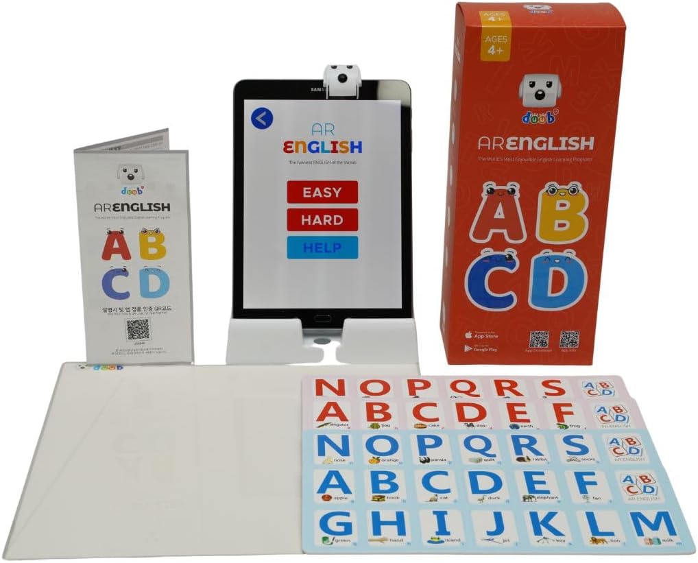 DUUB AR English Kit – Interactive Educational Toy with Augmented Reality, Digital Art Tablet with Markers, STEM Activities for Kids, Compatible with Google Play, Android & iOS Devices (AR English)