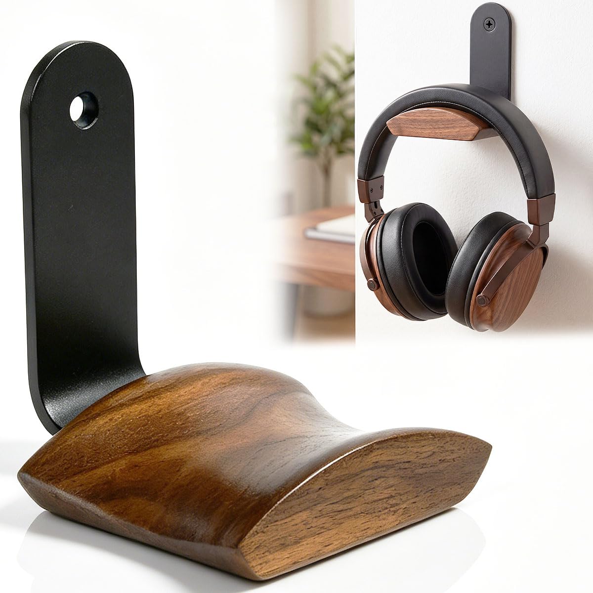 Universal Soporte Auriculares,Gancho Sujeta Colgador Auricular Debajo Escritorio Mesa Adhesivo,Headset Stand TPU Soporte Pared Auriculares Soportes Cascos Mesa para PC,Gaming Headphones,Cable