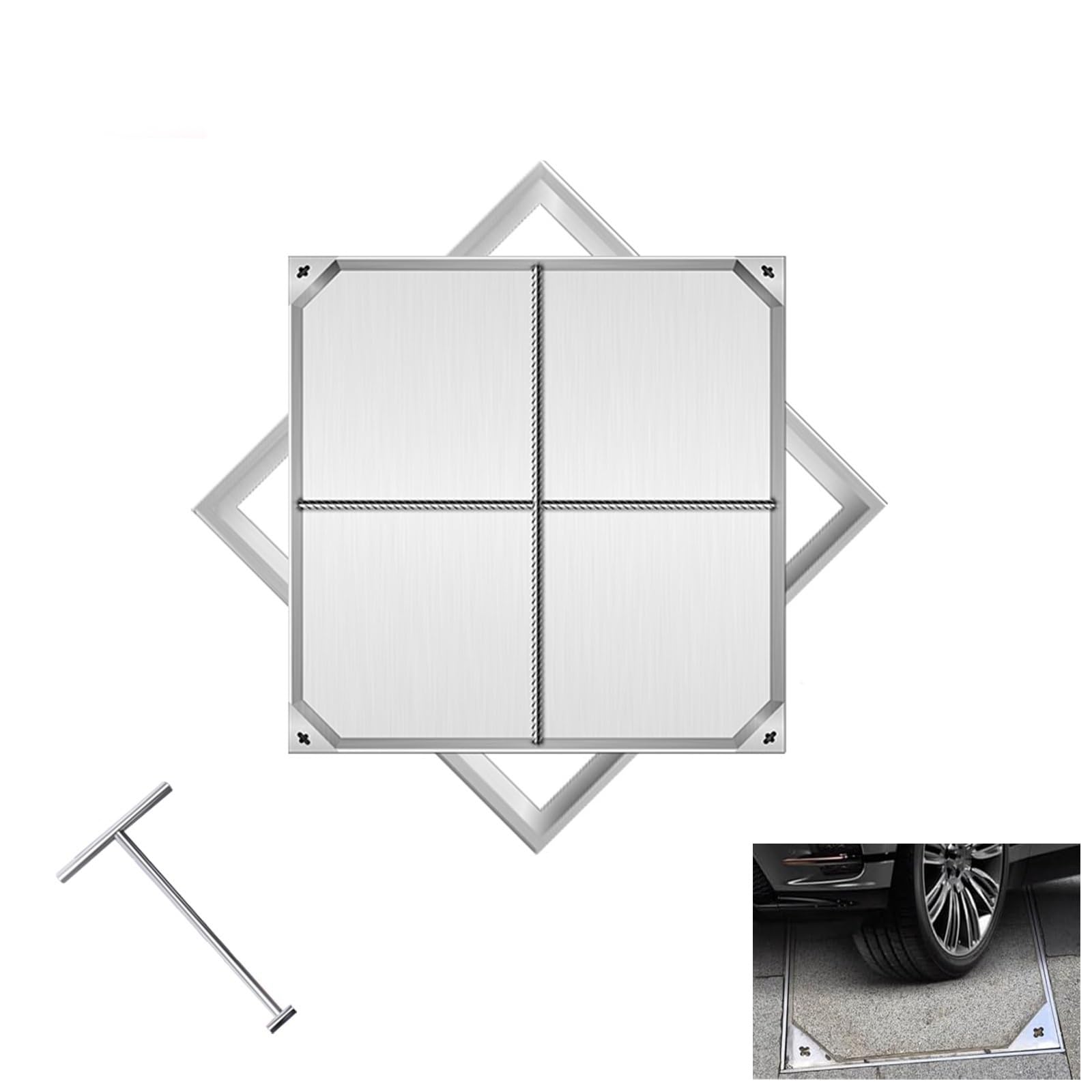 Couvercle de trou d'égout invisible 40x40 pour supprimer les plaques disgracieuses