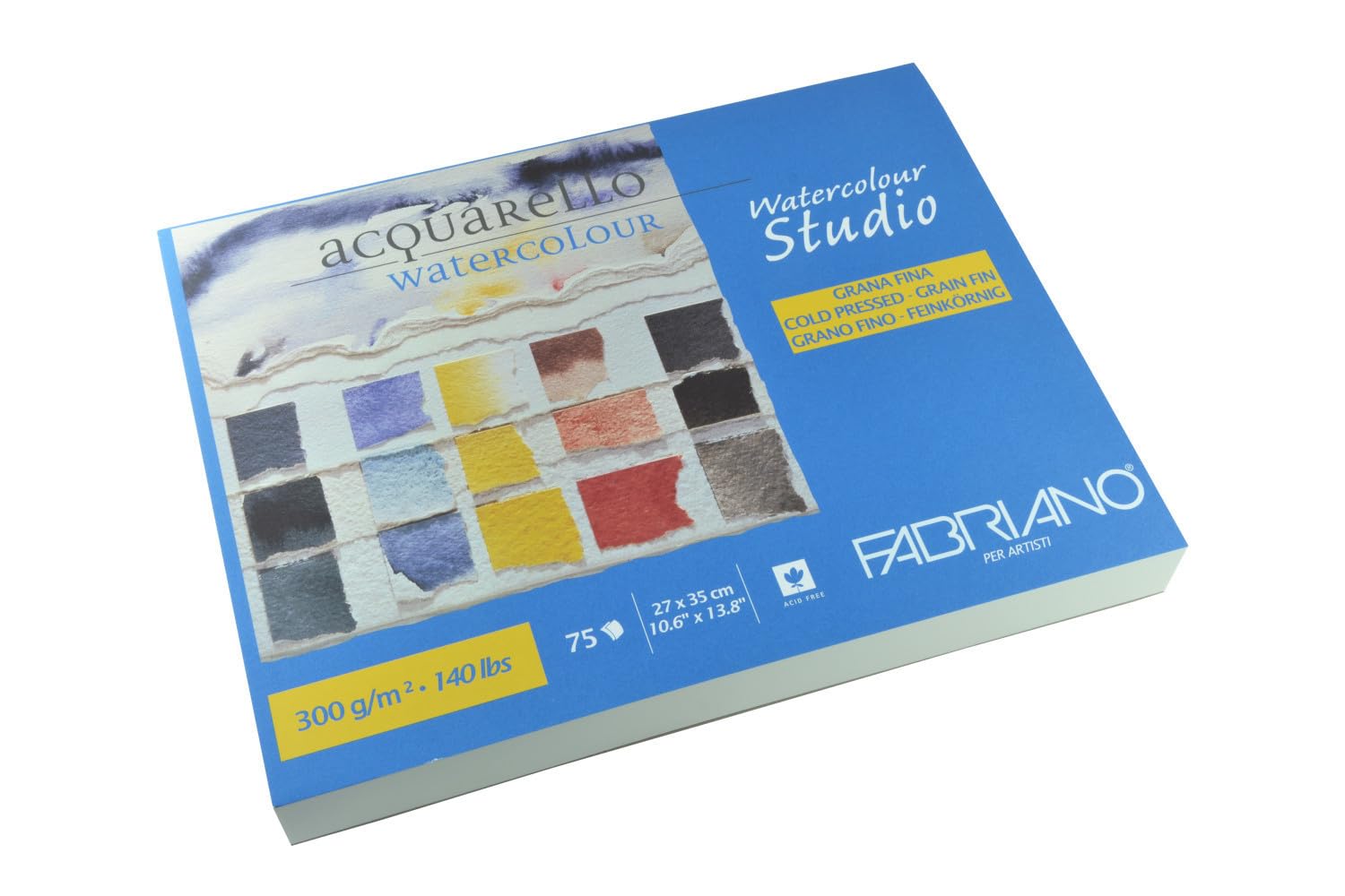 75 hojas de papel acuarela Bloc para acuarelas 300 g/m2 de Fabriano