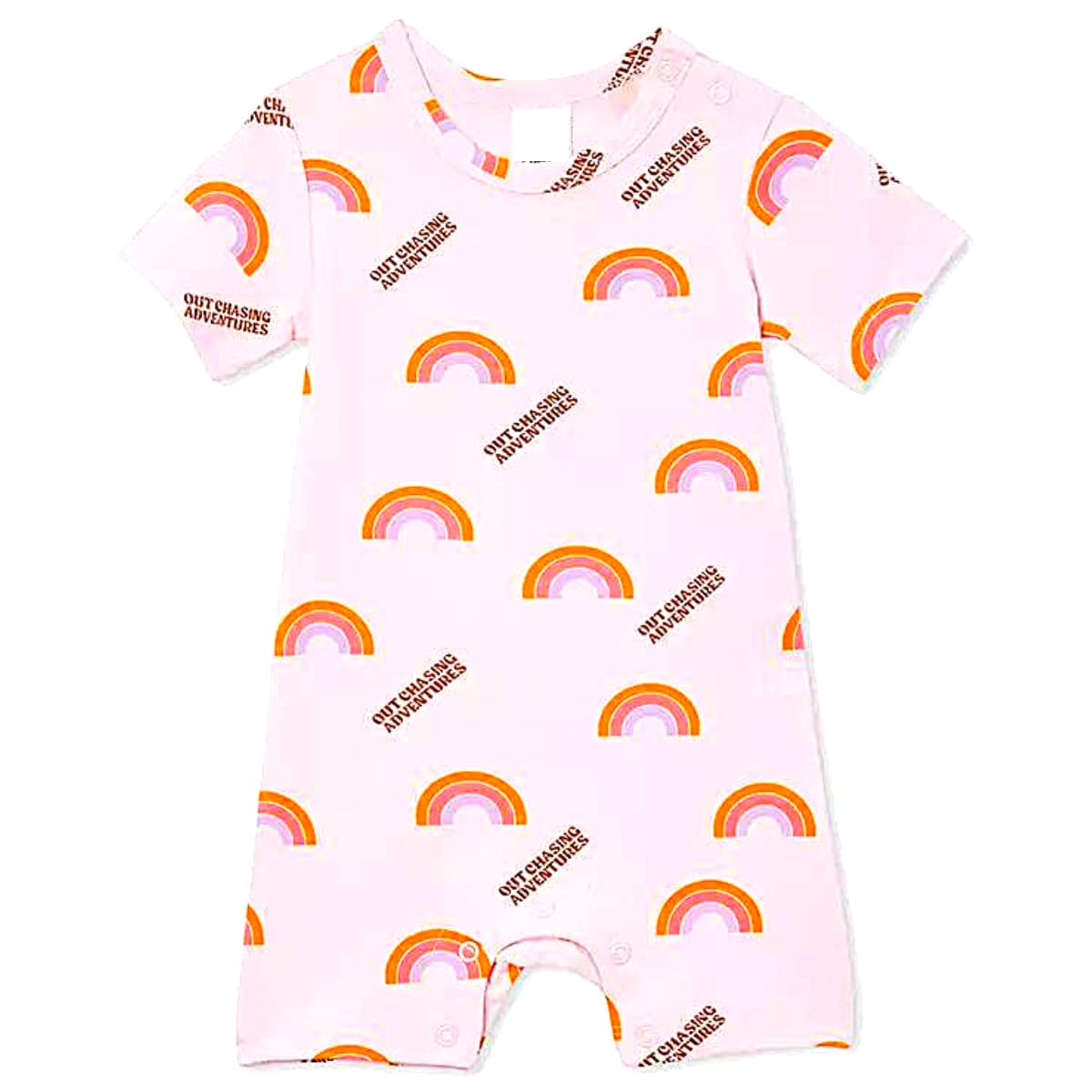 TuddyBuddy Baby Girl's 100% Cotton Romper/Jumpsuit/Onesie Set, Multicolor (Pack of 2 Playsuits - Whales & Rainbows AOP, 0-3 Months) - Image 2 thumbnail