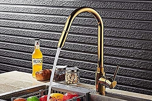 -Taps,Faucets,Hot Cold Golden Pull Out Spray Head Kitchen Faucets 360 Rotation Kitchen Mixer Tap Single Lever Mixer Tap Kitchen Sink Cold Hot Water Tap/D(D)