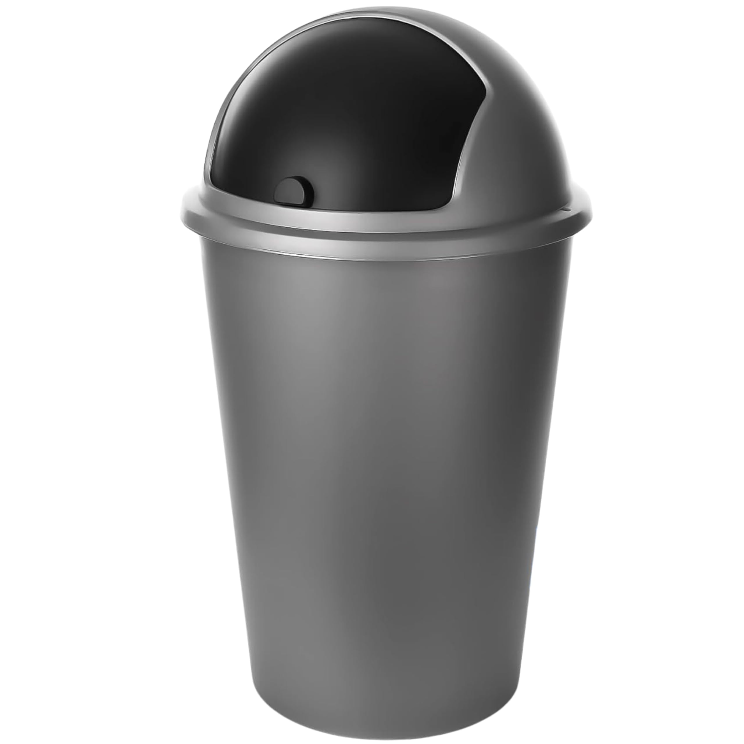 LIVINJA Poubelle De Cuisine 50L, Design Moderne Anti-odeurs Avec Couvercle Basculant - 60x45x34 Cm - Noir/Argent - Fabriquée En UE Poubelle Plastique Robuste