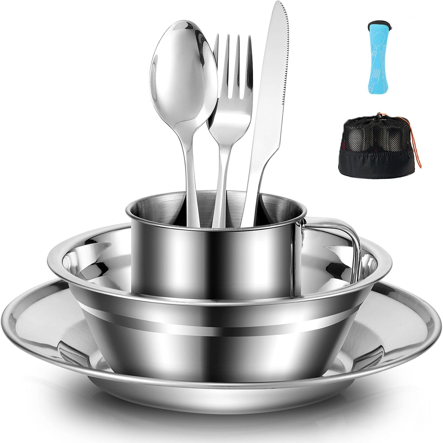 Kit de Vaisselle Camping pour 1 Personne