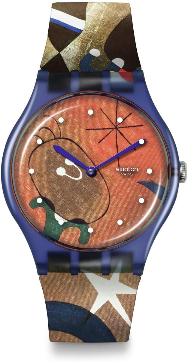 Unisex Casual Bioceramic Watch Blue Art Journey Miro's Women & Bird in The Moonlight