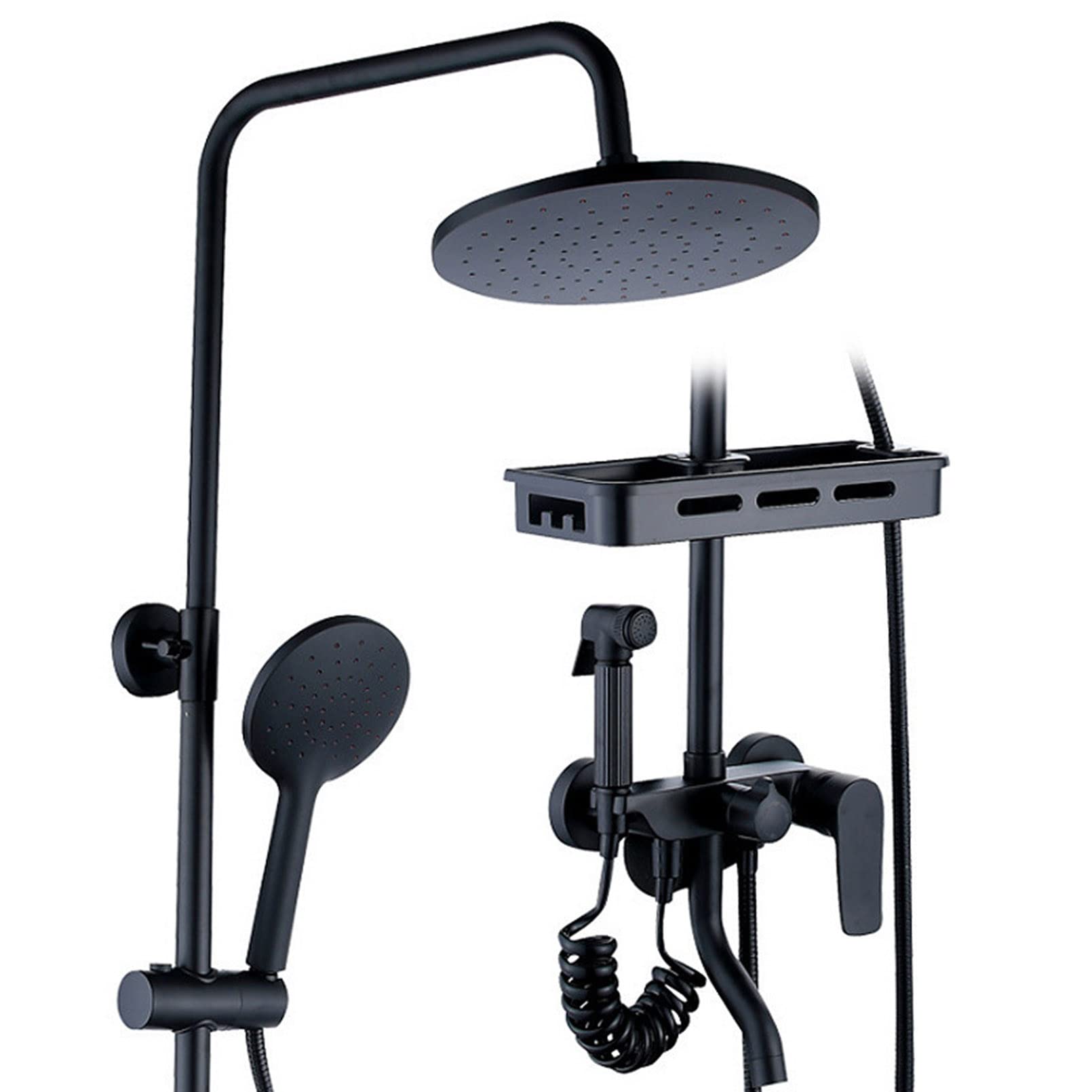 Tête de douche à haute pression noire avec combiné de douche à main