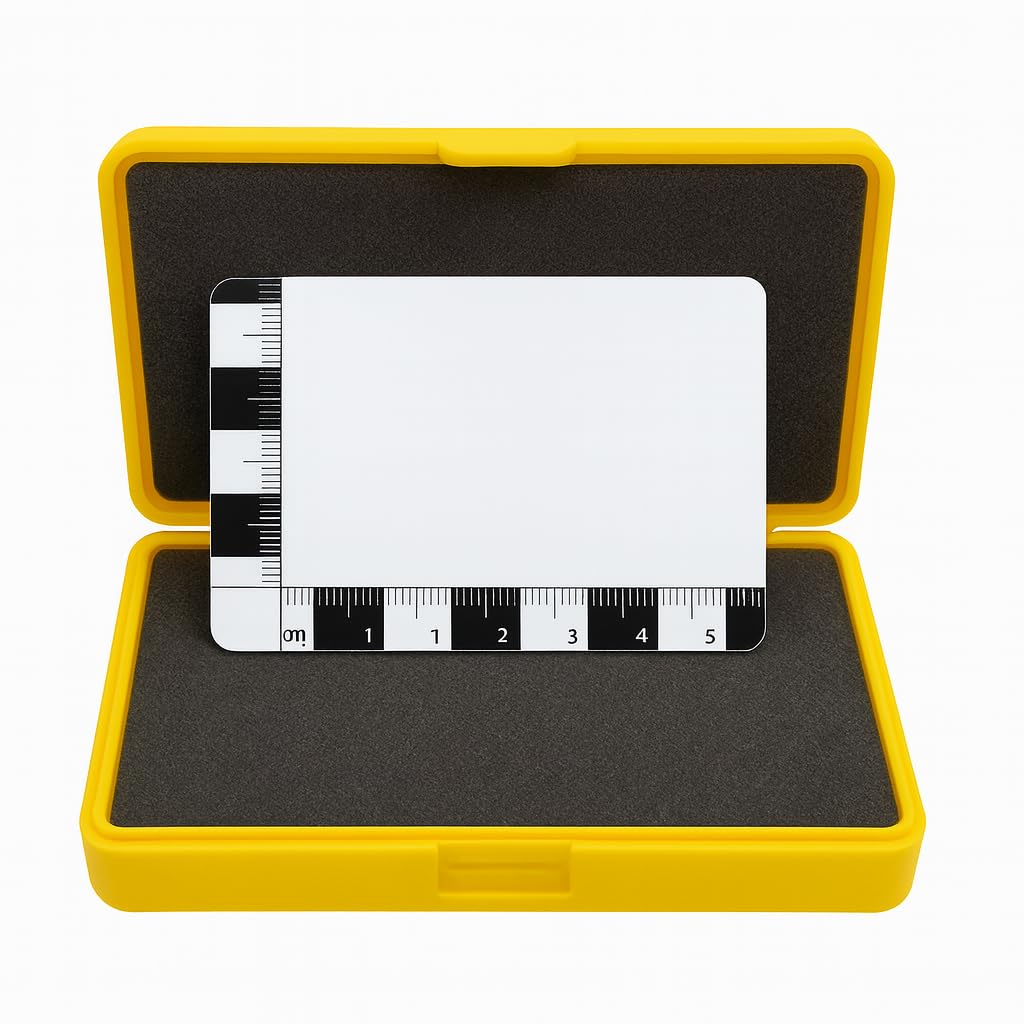 Metal Detecting Finds Box with foam inserts and Free Scale Card Protect your finds in the field. (Yellow)