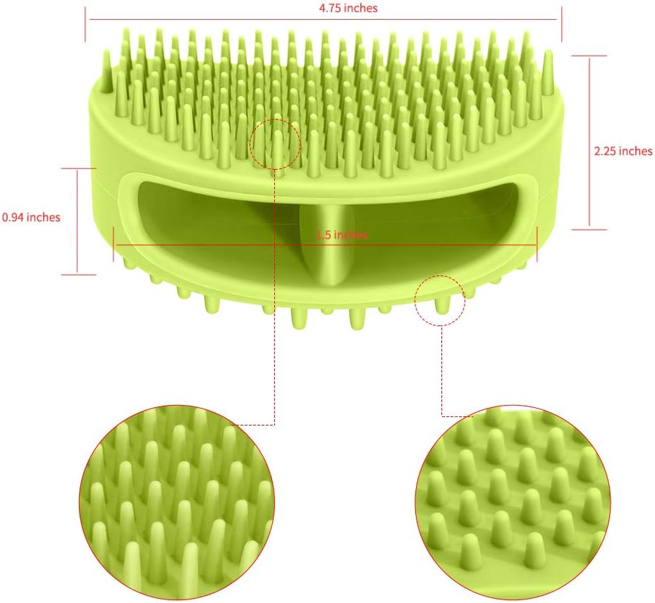 Dog Brush & Cat Brush, Soft Silicone Dog & Cat Grooming Brush, Pet Bath & Massage Brush for Cats and Dogs with Short or Long Hair, Cat Slicker Shedding Hair Brush Limegreen image 3
