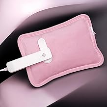 fiyavi Premium Cotton Velvet 6 Layer Electric Hot Water Bag For Pain Relief Electric Heating Pad For Period Cramps Electric Hot Bags For Pain Relief In Shoulder Hot Water Bottle (Pink)