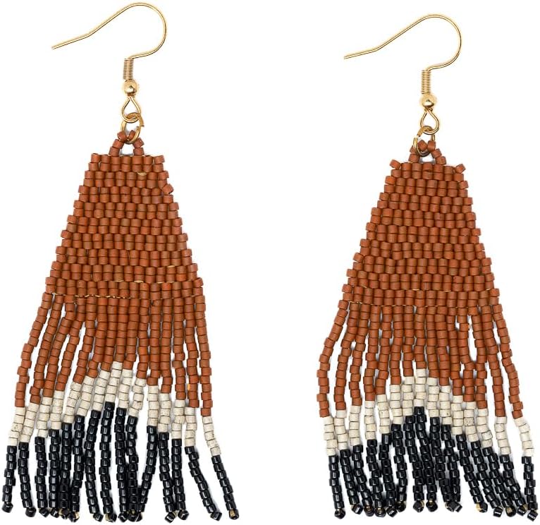 Handmade Earrings by Embera Bead Project, Fringe Seed Bead Earrings, Social Impact