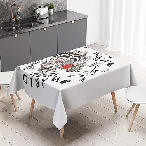 Vista 12 de Mantel blanco Redondo para Mesa De 4 Sillas Geometry Lattice Line Modern Outdoor Mantel para Boda Fiesta de Vacaciones 30 X 30 Pulgadas