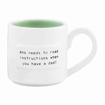 Mud Pie Dad Sentiment Mug, Dad Instructions, 16 oz