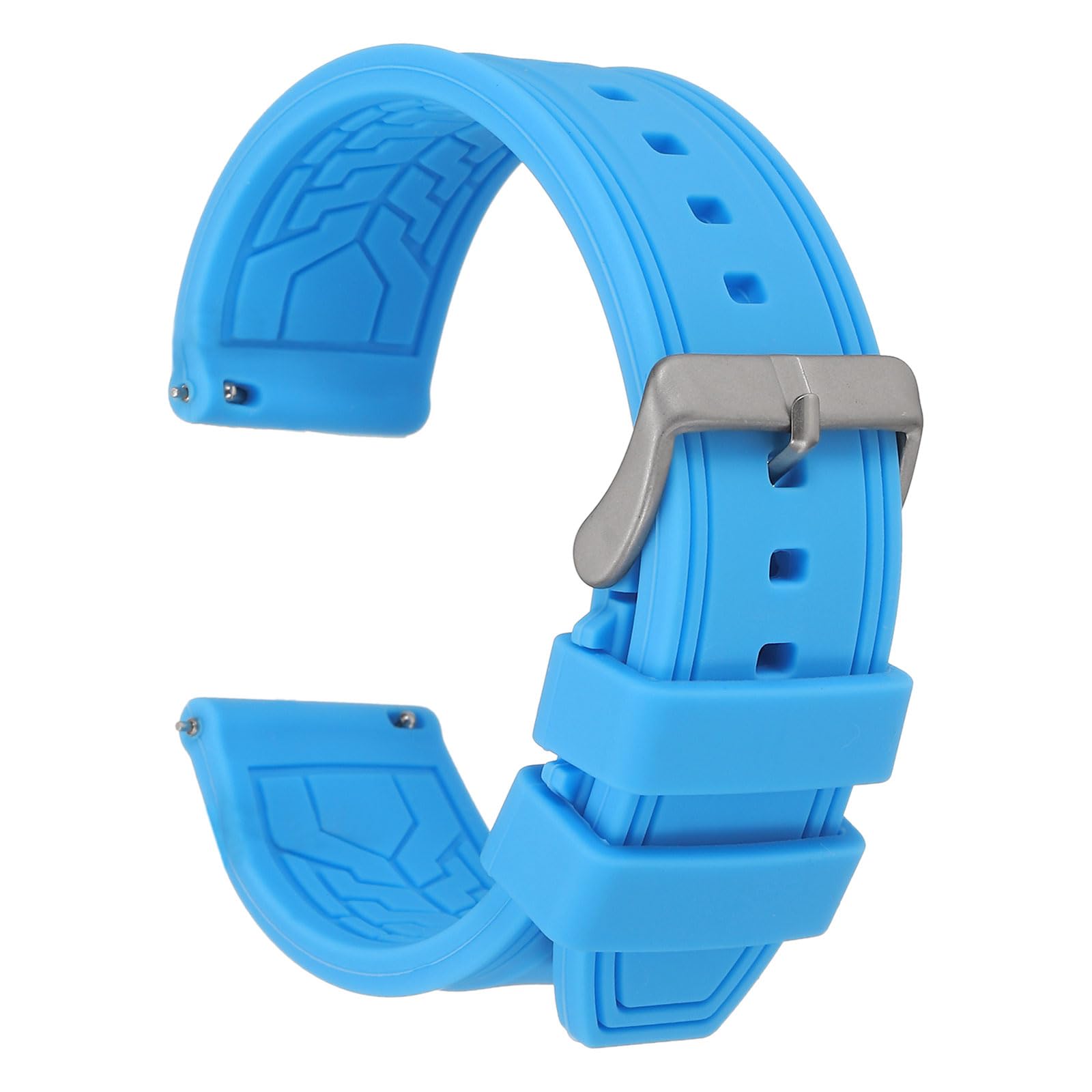 sourcing map Silicone Watch Bands 22mm Soft Quick Release Watch Bands, Light Blue