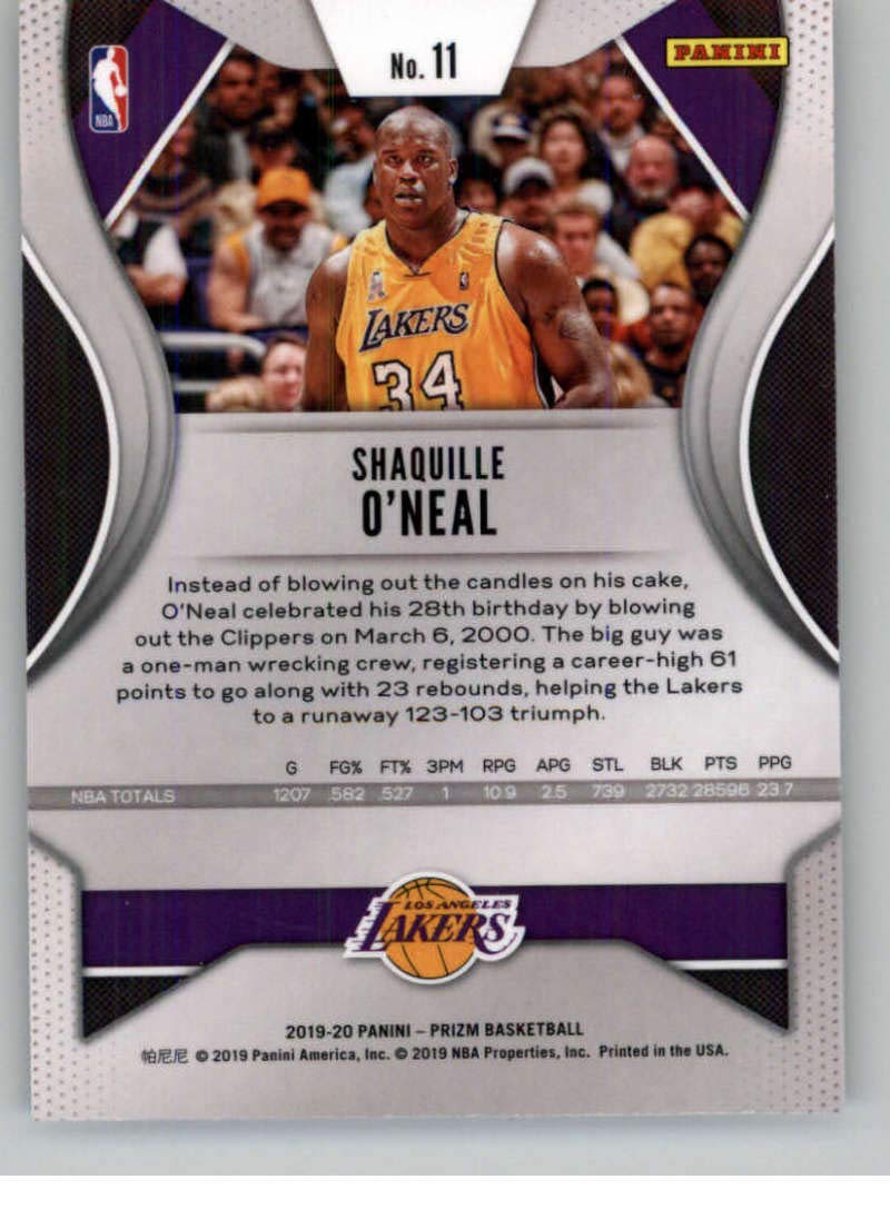 Amazon.com: 2019-20 Prizm NBA #11 Shaquille O'Neal Los Angeles