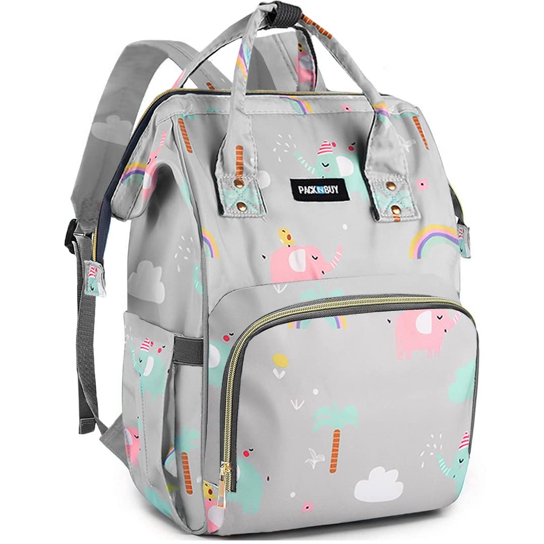 PACKNBUY Baby Diaper Bag for Mothers Mom for Travel (Grey)-picture-14