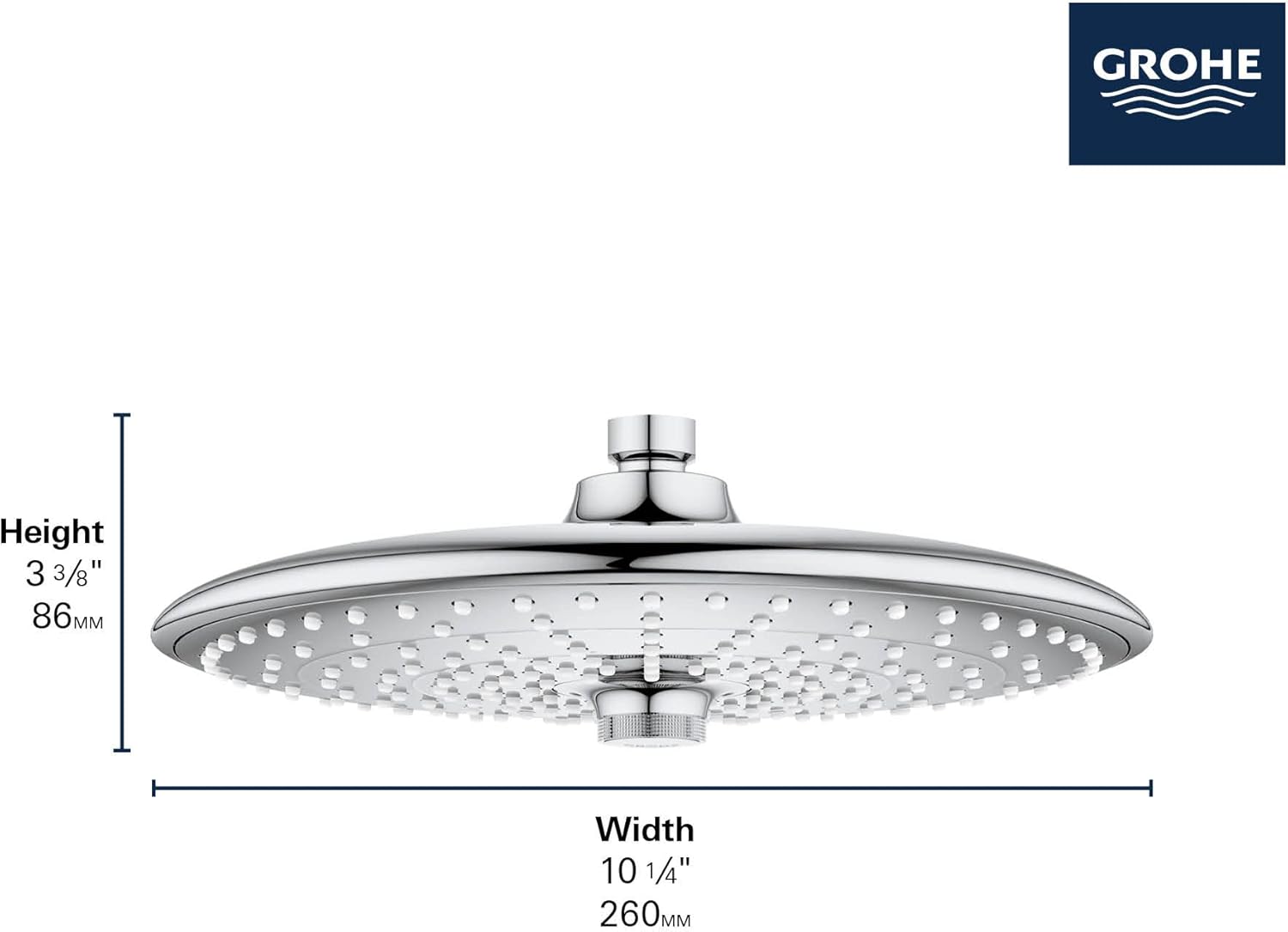 GROHE 26456000 Euphoria 260 Showerhead with 3 Sprays, Starlight Chrome