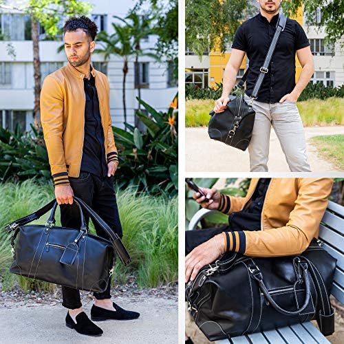 Viosi Genuine Leather Travel Duffel Bag | Oversized Weekend Luggage | Buffalo Leather Duffle Bag For Men / Women | Sports Gym Overnight Carry-On Bag | Great Gift Idea 2 Viosi Genuine Leather Travel Duffel Bag | Oversized Weekend Luggage | Buffalo Leather Duffle Bag For Men / Women | Sports Gym Overnight Carry-On Bag | Great Gift Idea