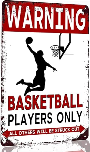 Letrero de hojalata de baloncesto, regalos para niños de 8 a 12 años, decoración deportiva para dormitorio de niños, póster de sala de baloncesto,