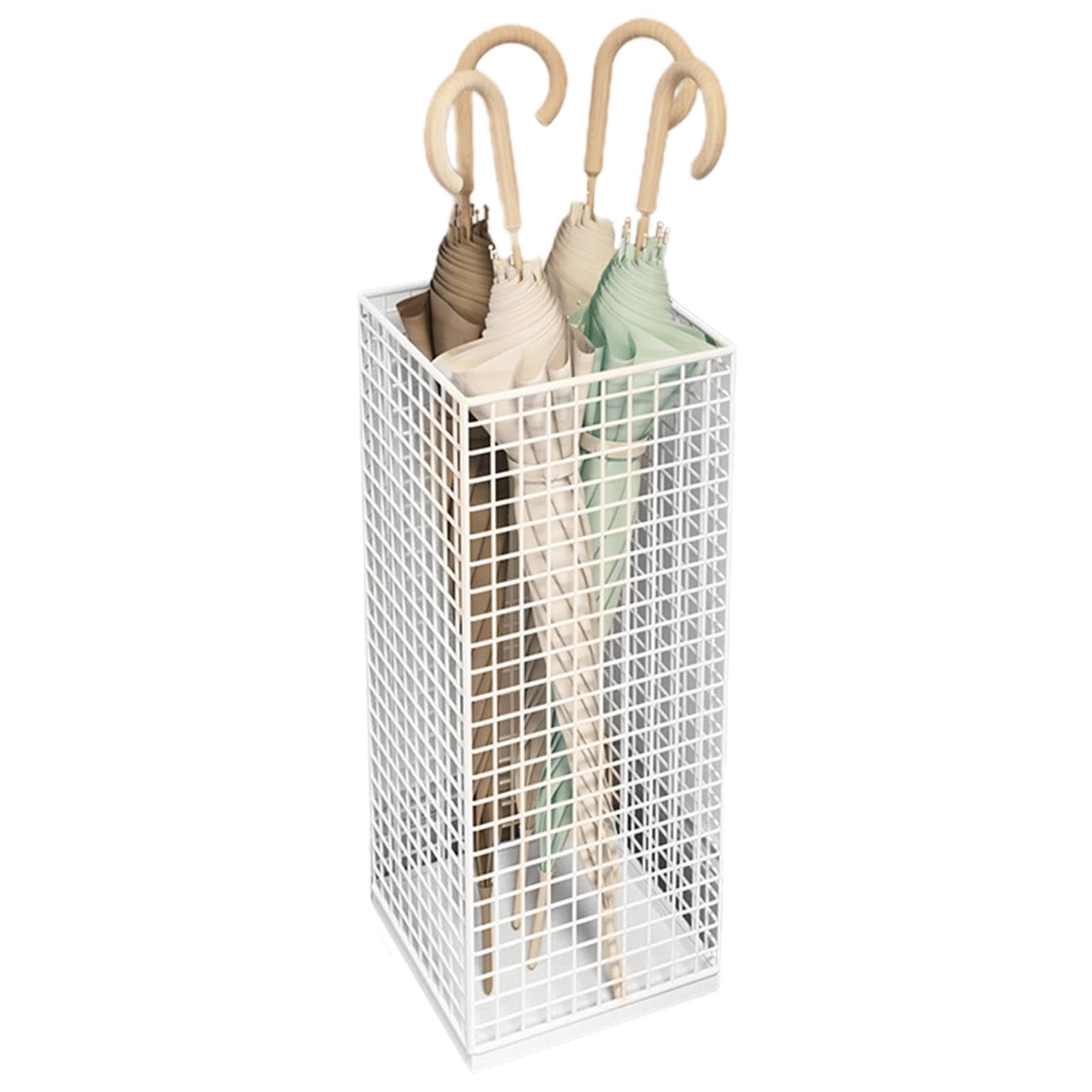 FCXWEVR Metal Square Umbrella Holder Rack | Stylish Entryway nizer for Umbrellas & Walking Sticks | Durable Hallway Stand for Home or Office Use
