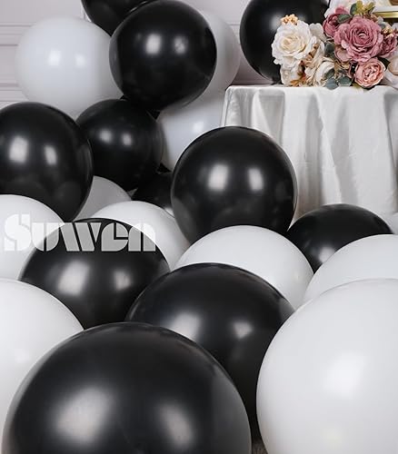 Miniatura 5 de SUWEN Juego de 63 globos azules y plateados, globos de látex brillante de helio de 12 pulgadas, color azul metálico, plateado, para decoración de