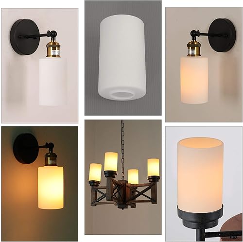 Miniatura 3 de Eumyviv Reemplazo de pantalla de lámpara de vidrio esmerilado blanco ópalo con apertura de 1-58 pulgadas para lámpara colgante de iluminación A00042