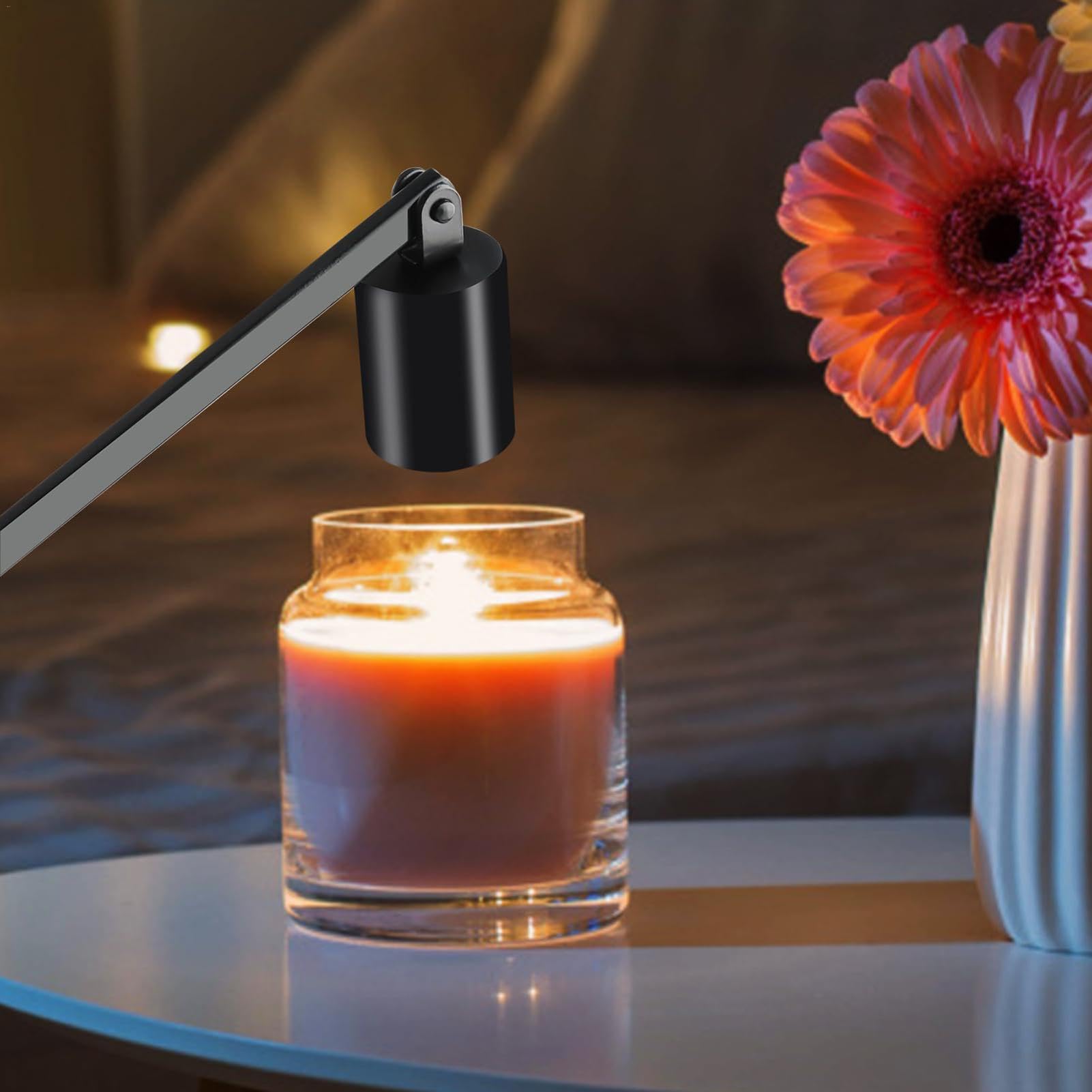 Eteignoir À Bougie, Éteignoir À Bougie avec Long Manche en Acier Inoxydable, Etouffoir Bougie pour Eteindre Les Flammes De La Mèche, pour La Plupart des Bougies