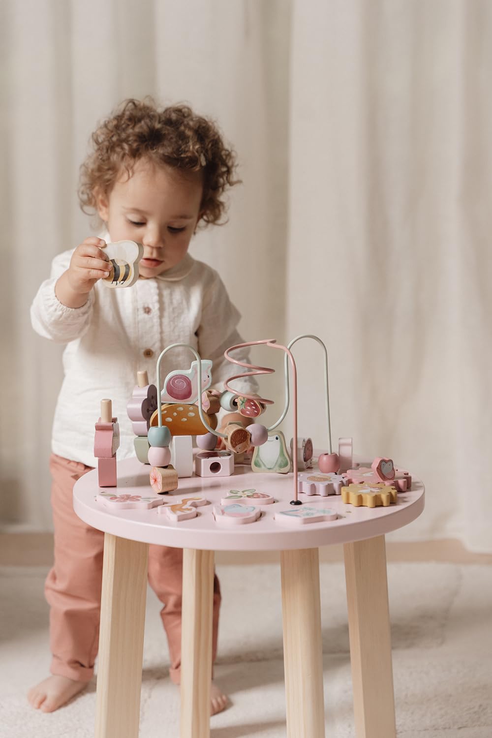 Little Dutch 7341 Fairy Garden - Mesa de actividades de madera, color rosa