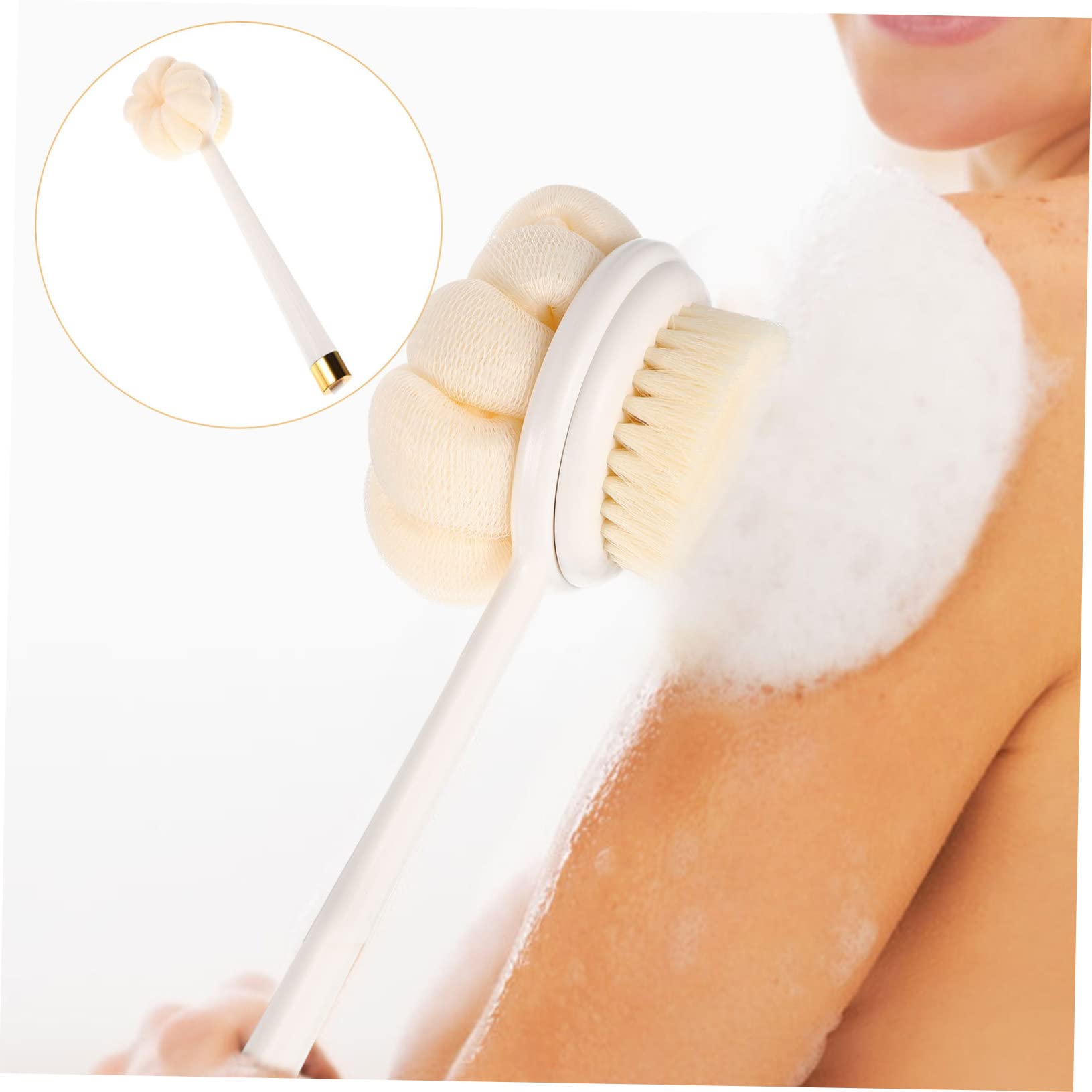 Double Sided Bath Brush with Long Handle Soft Bristle Back Scrubber Exfoliating Body Massage Tool for Shower Use - Image 4