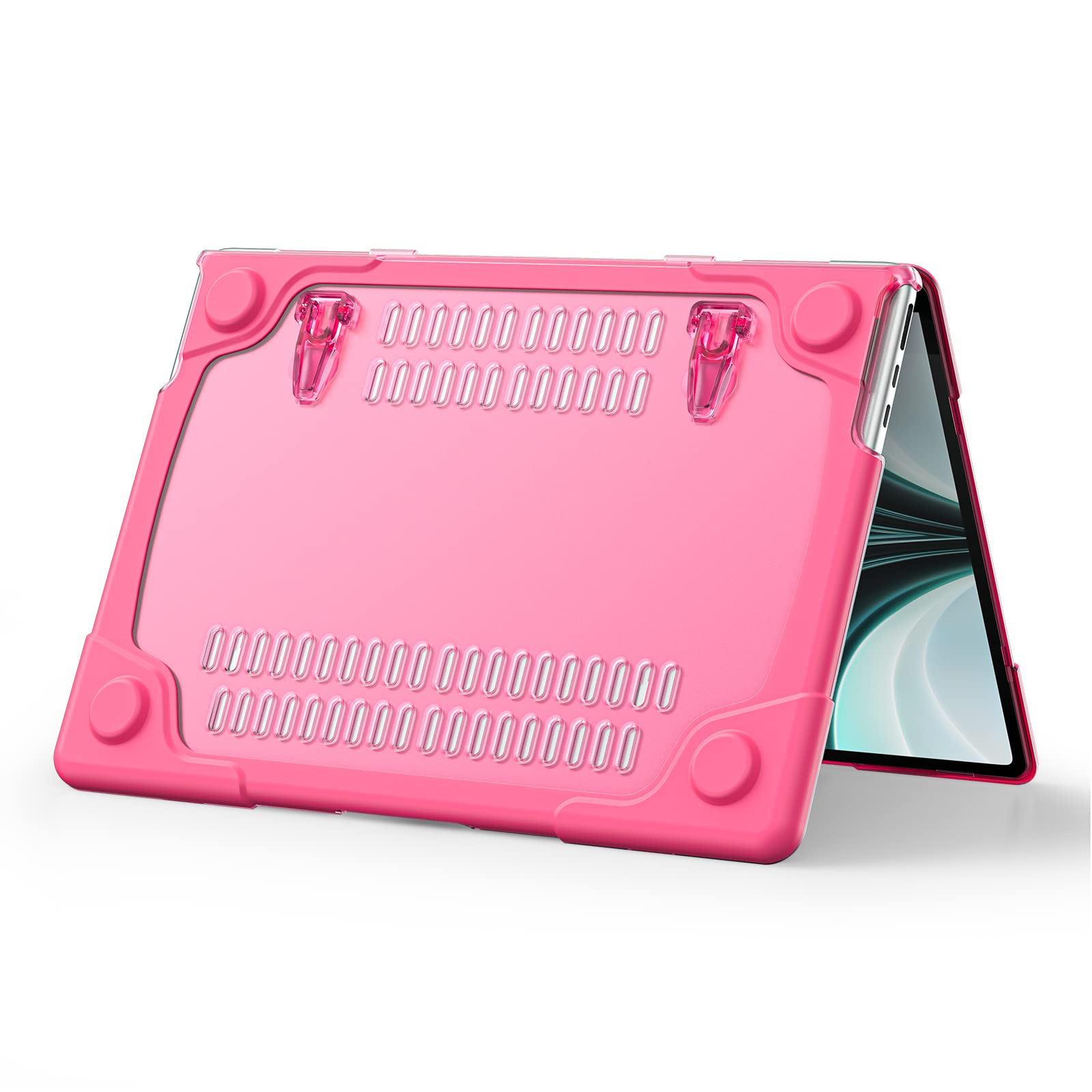 Lunivop Etui do MacBook Air 33.0 cm (M5, 2026-2022; M4, M3, M2; A3449, A3240, A3113, A2681) ze składaną podpórką PC + TPU, smukłe, matowe, półprzezroczyste, odporne na zarysowania etui ochronne