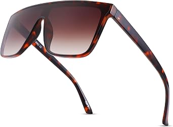 Square Oversized Sunglasses for Women Men Trendy Flat Top Fashion Shield Shades