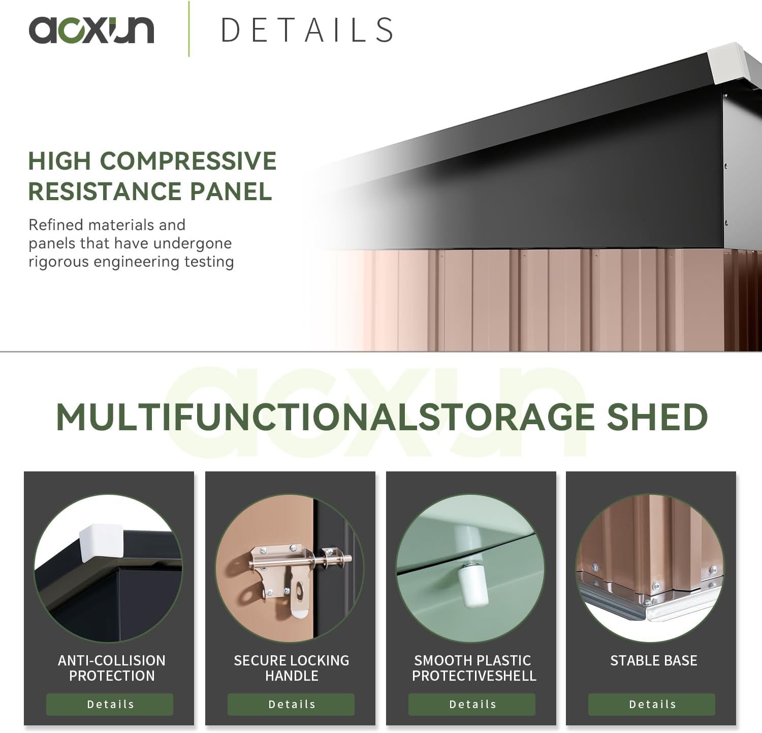 Aoxun 6x4 Outdoor Storage Shed with Base Metal Garden Shed for Outside (Brown, 6 x 4W/Base) Aoxun 6x4 Outdoor Storage Shed with Base Metal Garden Shed for Outside (Brown, 6 x 4W/Base)