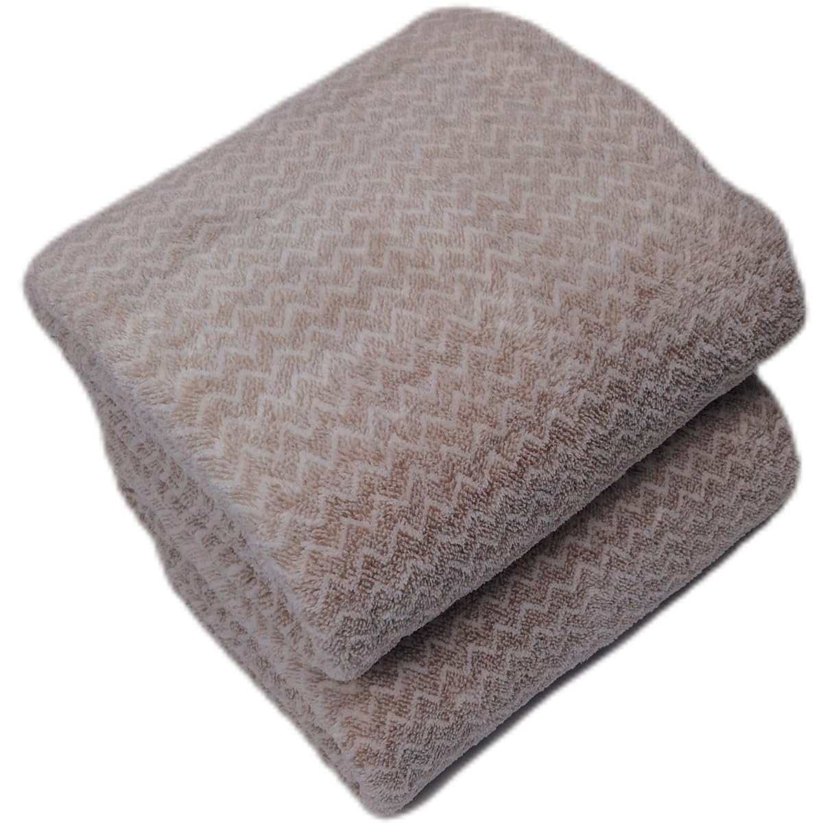 Microfiber Bath Towels, 2 Pack Lightweight,Super Fluffy and Fast Drying Towel for Travel, Fitness and Yoga (28" x 55", Stripe Wave-Brown)