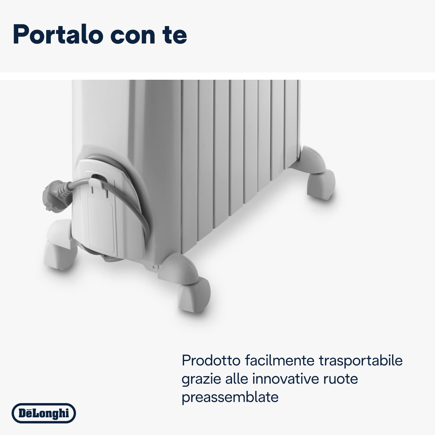 De'Longhi Dragon 4 TRD40820 Radiatore ad olio da 8 Elementi per Ambienti fino a 60m³, Calore a lungo, 3 Livelli di Potenza, Timer, Protezione Antigelo e Funzione Eco, 2000W, Bianco