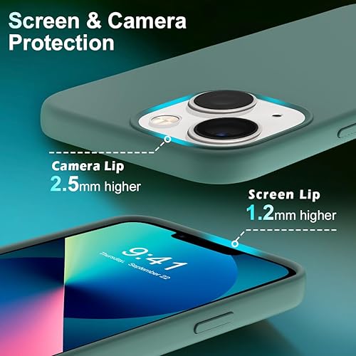 Miniatura 4 de YATWIN Funda 5 en 1 diseñada para iPhone 13 con 2 protectores de pantalla + 2 protectores de lente de cámara, silicona líquida, delgada, de goma