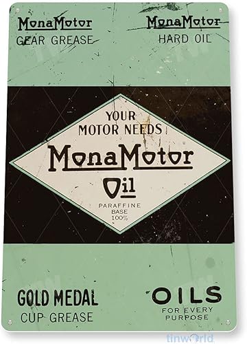 Tinworld B509 - Cartel de chapa con diseño retro rústico de gasolina