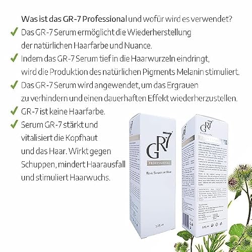 Foto von GR-7 Anti Graue Haare - Repigmentierung Haare - Shampoo Gegen Graue Haare - Schüss Grau - Anti Grey Hair - Graue Haare