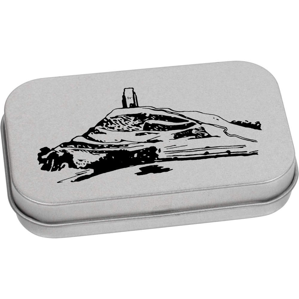 Azeeda 80mm 'Glastonbury Tor' Metal Hinged Tin/Storage Box (TT00078397)