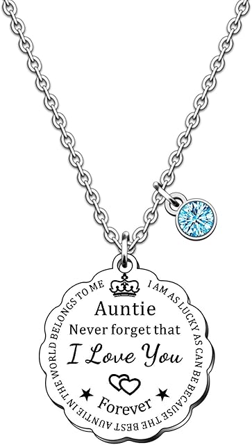 SMARGO Charm Best Auntie Necklace Gifts From Niece Nephew Appreciation Aunty Birthday Christmas Xmas Jewellery Presents I Am As Lucky As Can Be The Best Auntie In The World Belongs To Me