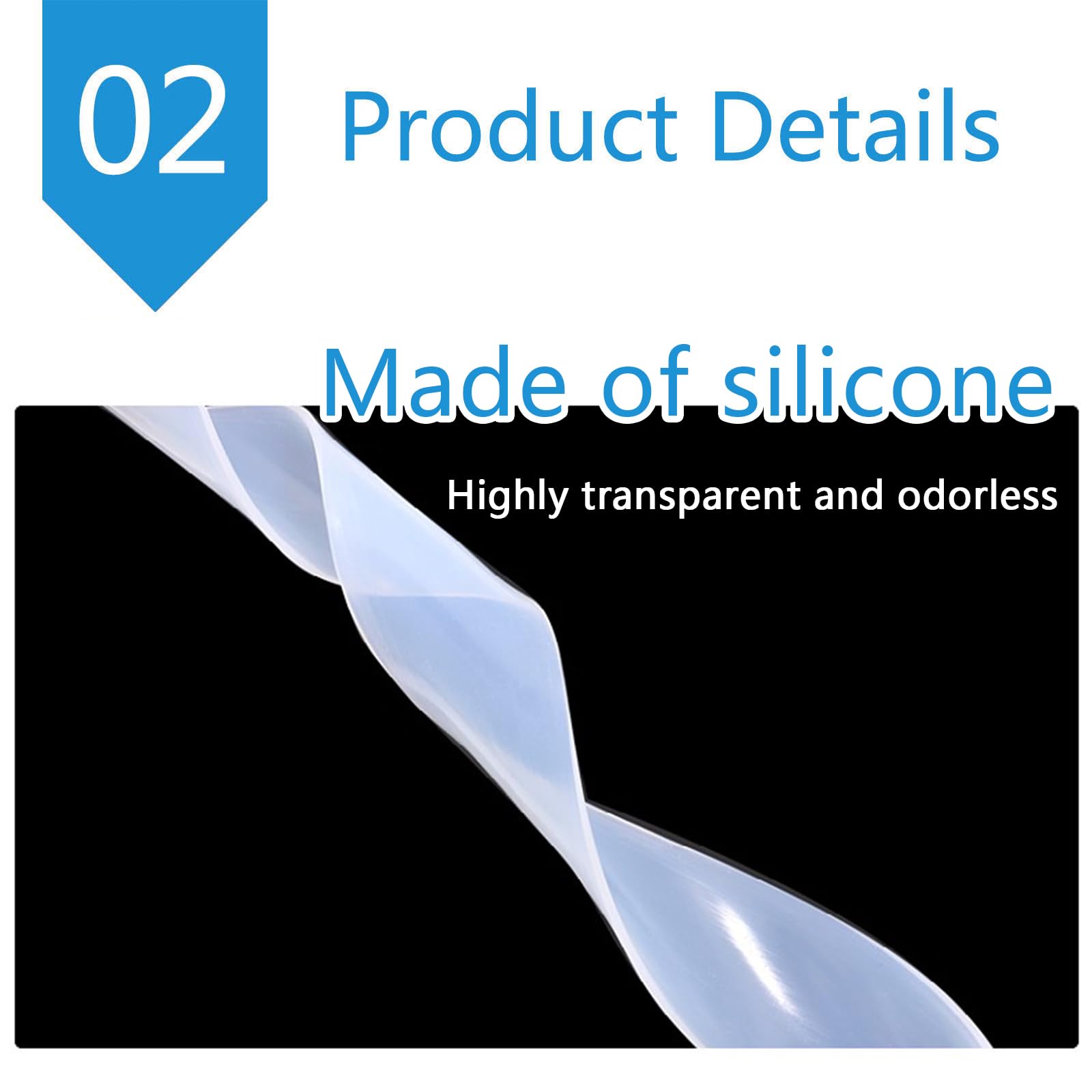 burlete para puertas, Tira de sellado cuadrada silicona sólida, 1 metro, 12 mm(Width:18mm)