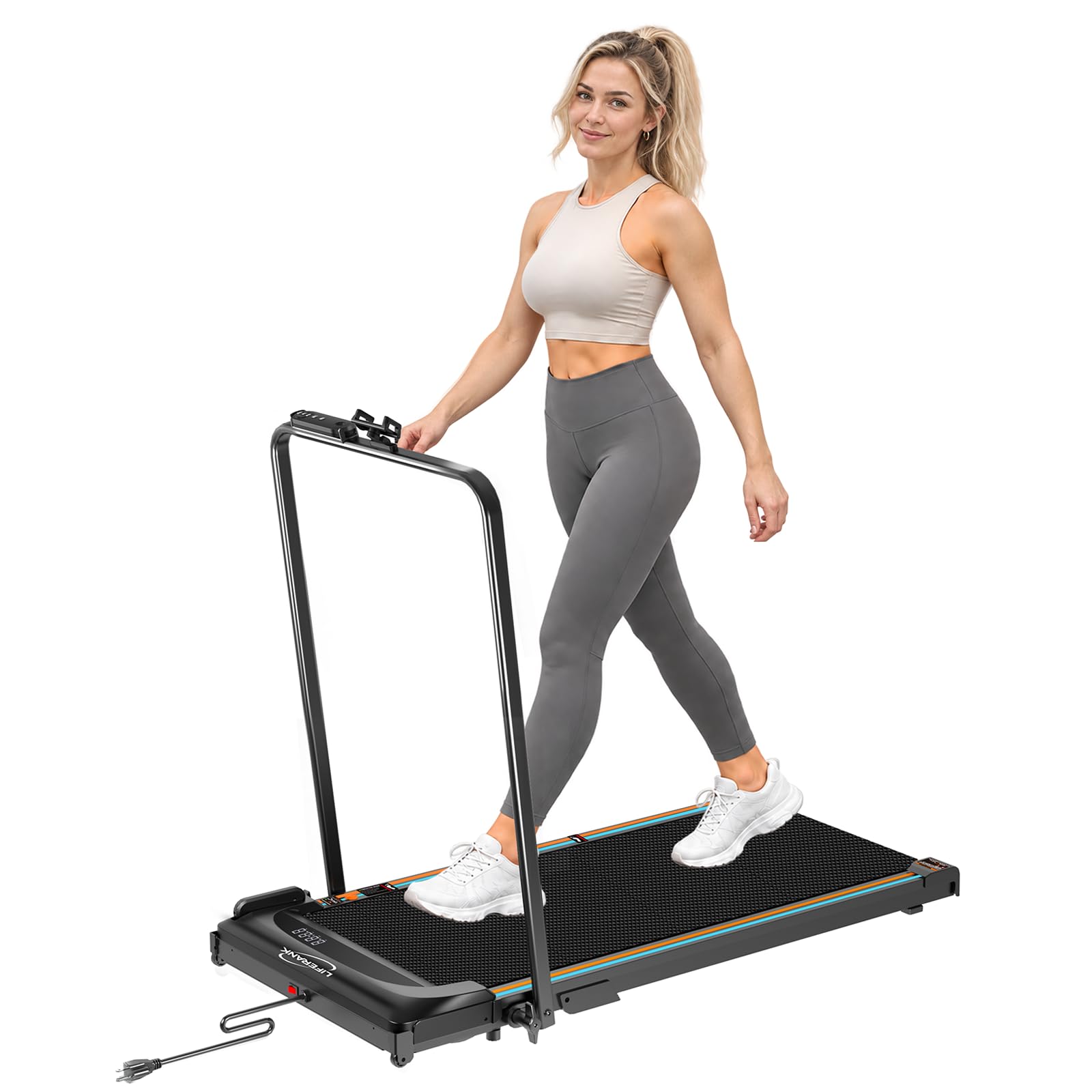 Walking Pad with 7% Incline & 4 Vibration Modes, Foldable Treadmill