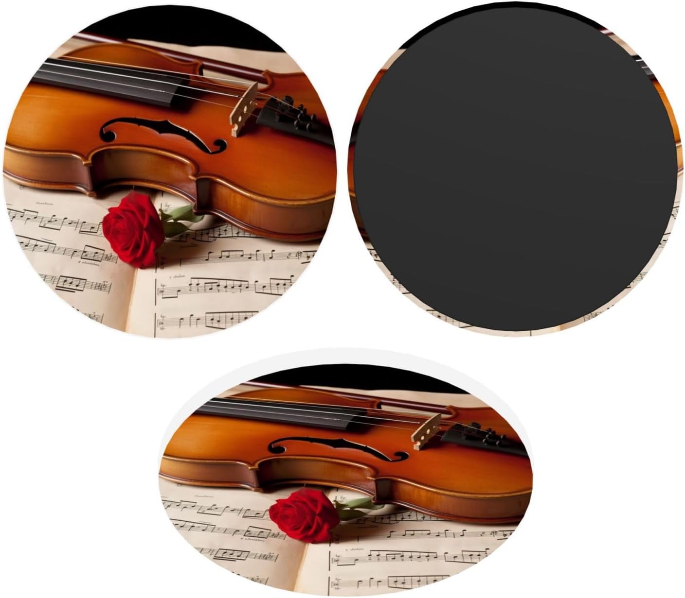 Round Acrylic Fridge Magnets Violin Sheet Music Magnetic Refrigerator Sticker Funny Cute Refrigerator Decorative Magnets for Fridge Office Whiteboard Kitchen Cabinets Locker image 2