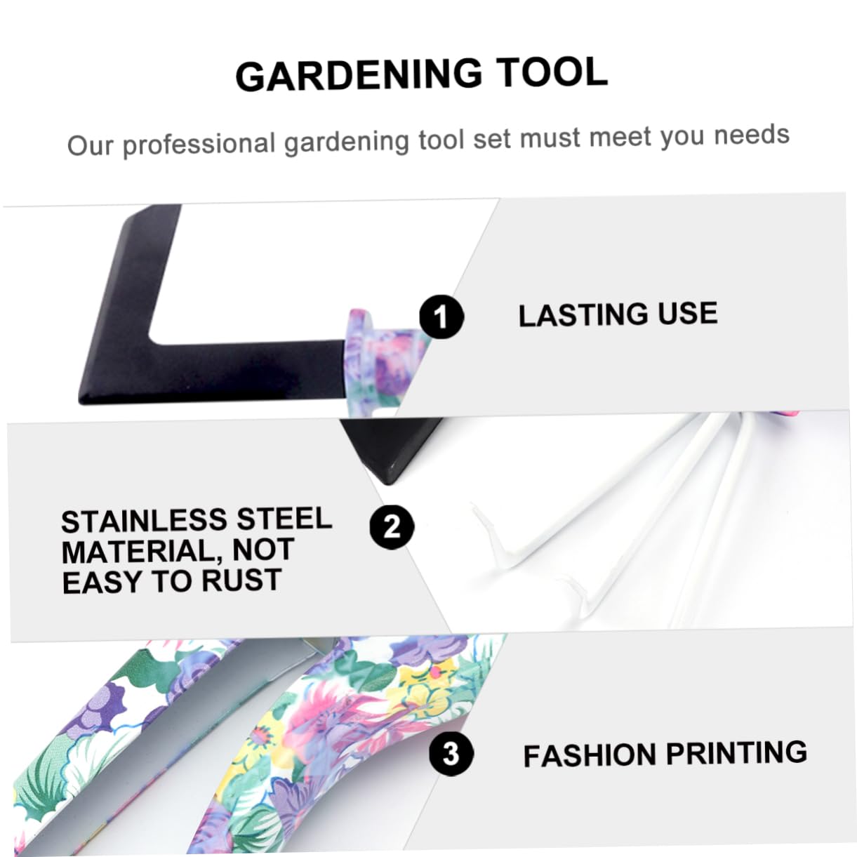 Ensemble D’Outils de Jardinage 10 Pièces Abs Acier Inoxydable